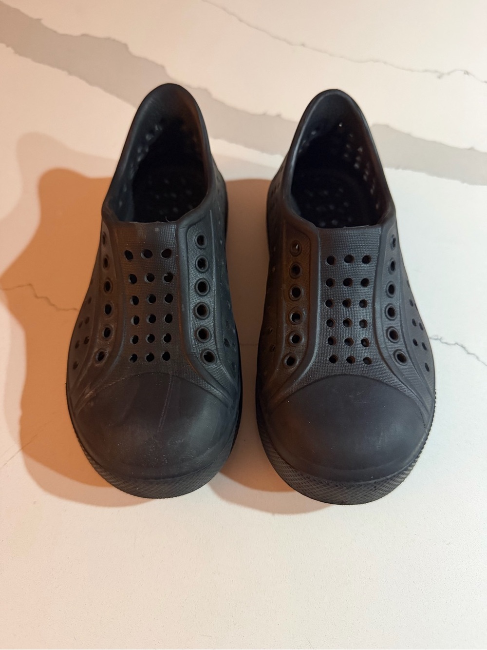 Wonder Nation Black Perforated Slip-On Water Proof Shoes Size 7–8
